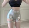 Spicy Girls High Waist Shorts Tight Wrap Hip Sports Pants Casual Pants Women Wrap Buttocks Silver Strap Hollowed Out Cl4I Sexy