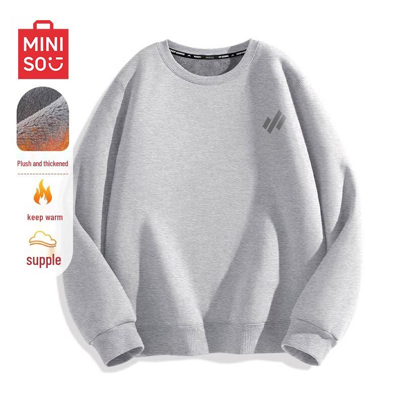 MINISO Men's Casual Round Neck Pullover Sweatshirt