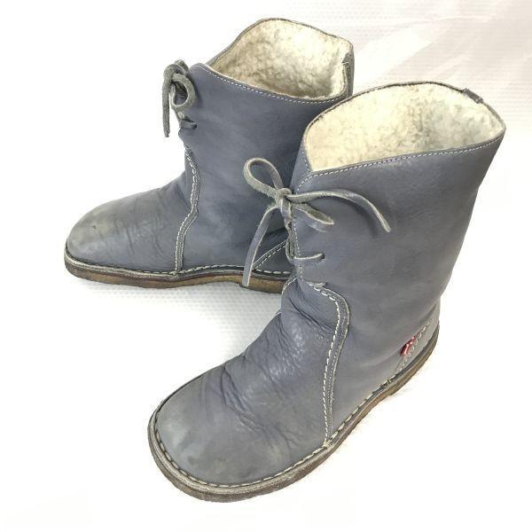 

Swiss Crepe Sole Wool Lined Leather Boots Steel Blue 40 / 25.0(USED)