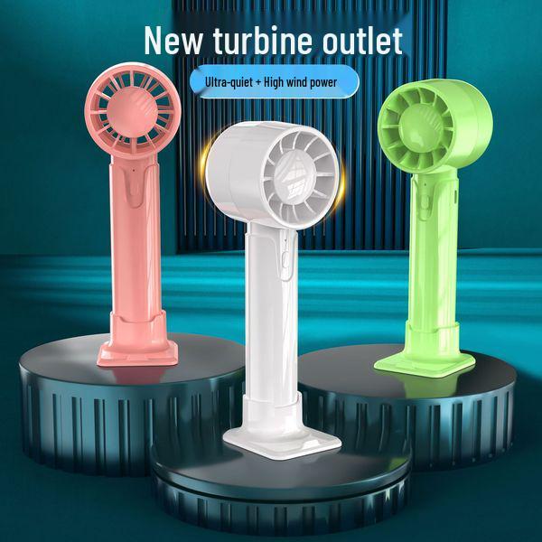 100-Speed Foldable Mini Handheld Fan with Ice Compress, LED, and Neck-Hanging Function