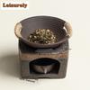 Double-ear Roasting Bowl Coarse Pottery Tea Roaster Aroma Enhancer Ceramic Porcelain Plate Tea Set Craft Ornaments Accessories