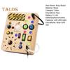 LED Light Switch Busy Board Toddler Light-up Switch Control Wooden Board Fine Motor Skills Kids Educational Learning Activity Game Board Toy