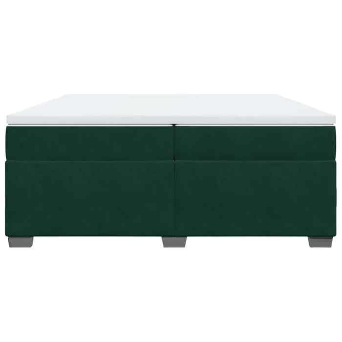 Exclusive House - Slatted Bed Base and Mattress Dark Green 200x200cm Velvet