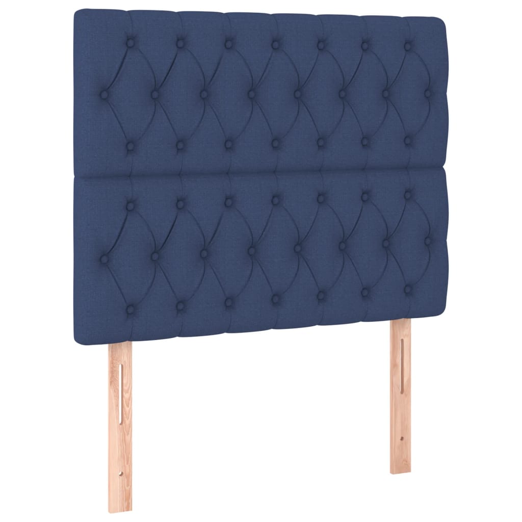 Box Spring Bed with Mattress Blue 120 x 200 cm Fabric