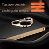 First Layer of Cowhide Lychee Texture Electroplated Frame Case For Huawei Pura 80 Ultra 70 Pro P60 P50 Mate 70 Pro + 60 50 Cover