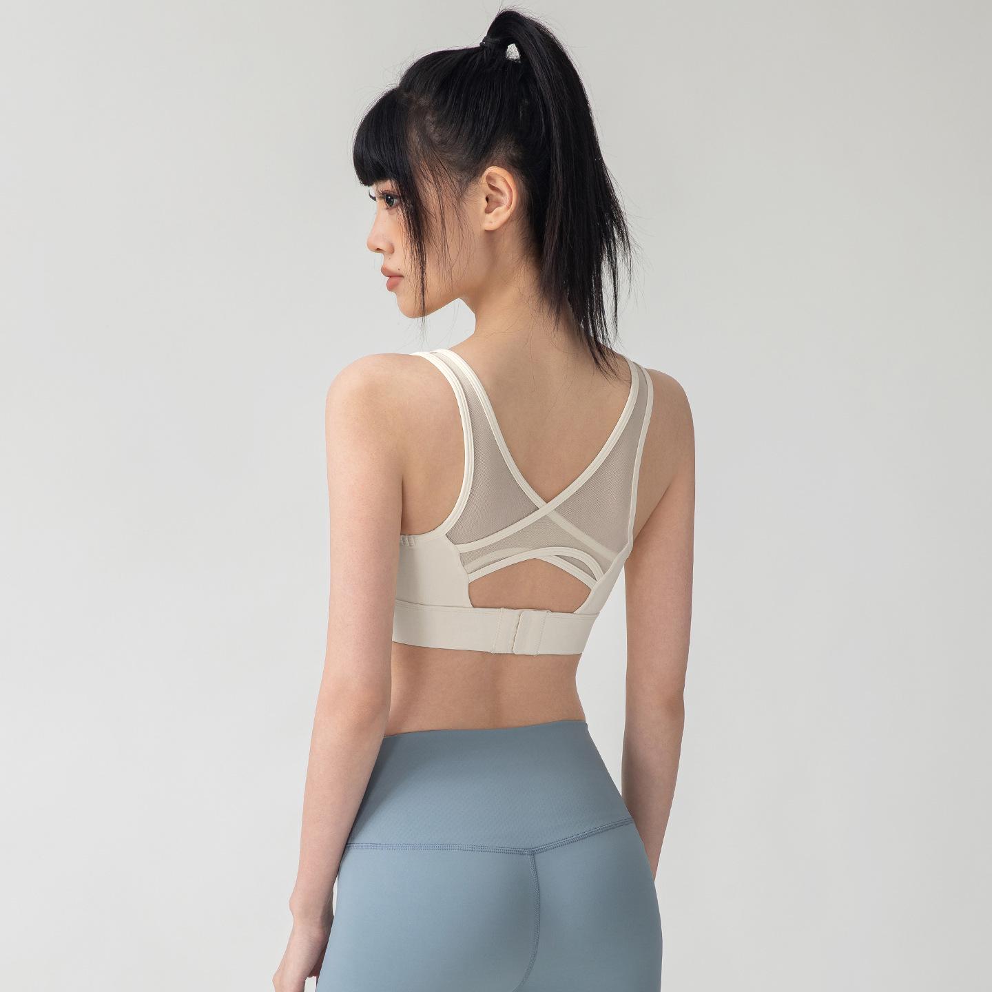 Shockproof Women s Sports Bra for Pilates, Yoga & Fitness - Beautiful Back Design