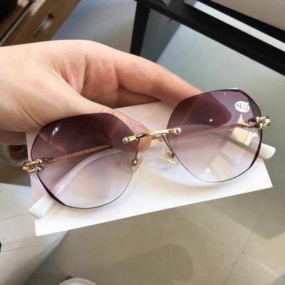 Ultralight Frameless Reading Glasses For Presbyopia Eyewear With Diopter +1.0+1.5+2.0+2.5+3.0+3.5+4.0 Anti Blue-Light Eyeglasses