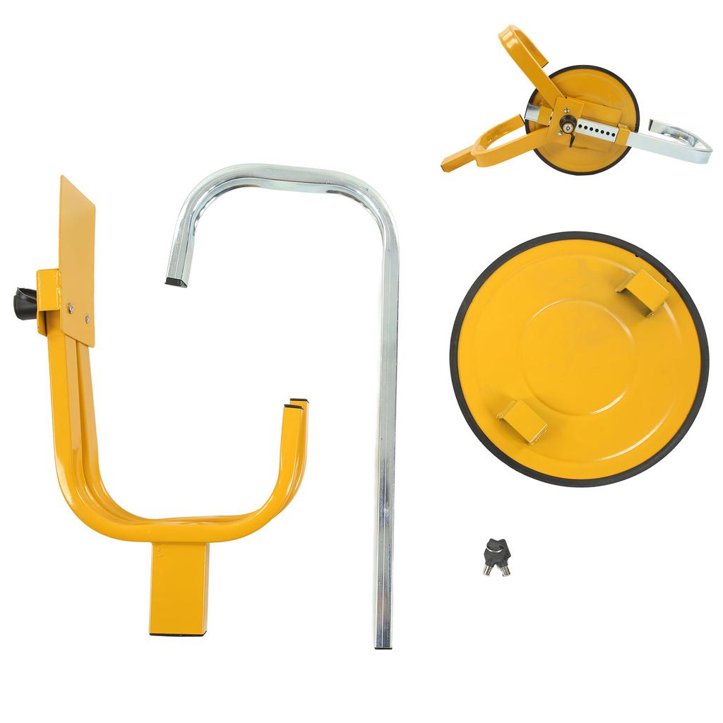 Cerradura Antirrobo para Rueda de Vehículo Abrazadera Ajustable Ajuste Universal para Coche Autocaravana Camión Remolque SUV