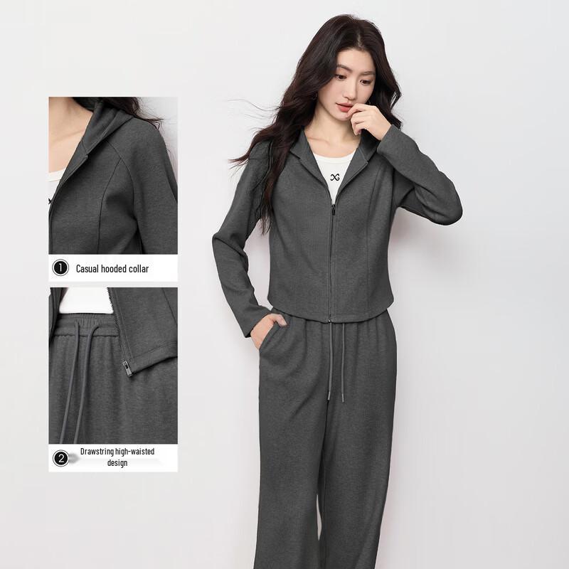 

Women s Casual Hooded Sweatshirt & Wide-Leg Pants Set 2XL