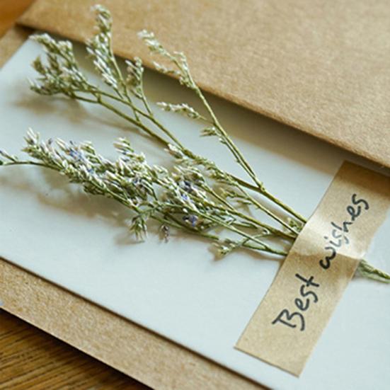 1 Set Birthday Card Eye-catching with Artificial Flower Kraft Paper Baby Bridal Shower Thank-You Card for Children