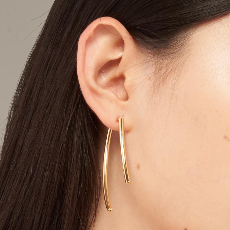 Pepezoo [By Xte] Tubo Gold Earrings (2Pcs)