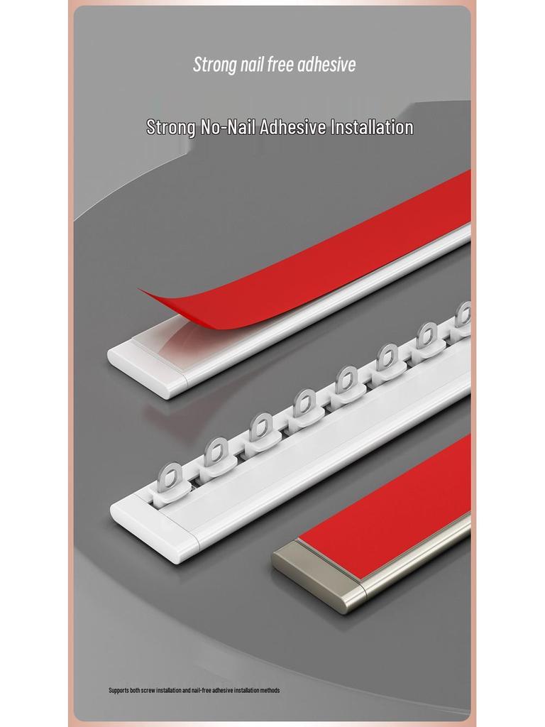 Inward Opening Bay Window Curtain Track - No-Drill, Shaped, Sliding with Hooks