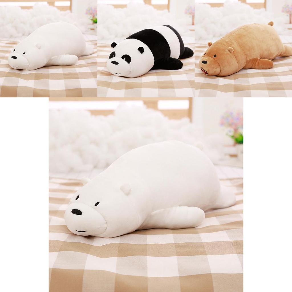 We Bare Bears Pillow Cartoon Bear Grizzly Bear Panda Soft Stuffed Plush Toy Doll Adorable And Cuddly