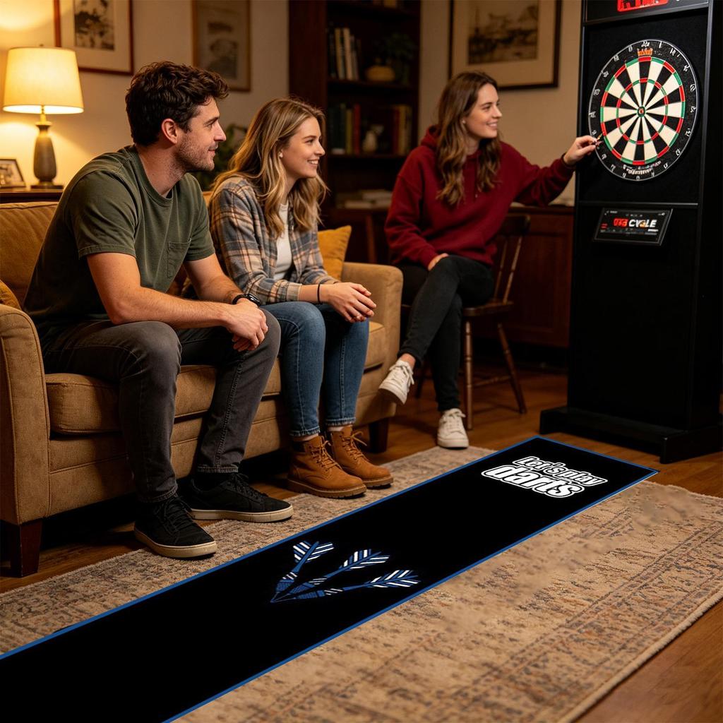 Dart Rug Non-Slip with Throw Line Portable Protective Dart Mat for Game Room Recreation Center Sports Club Office Basement