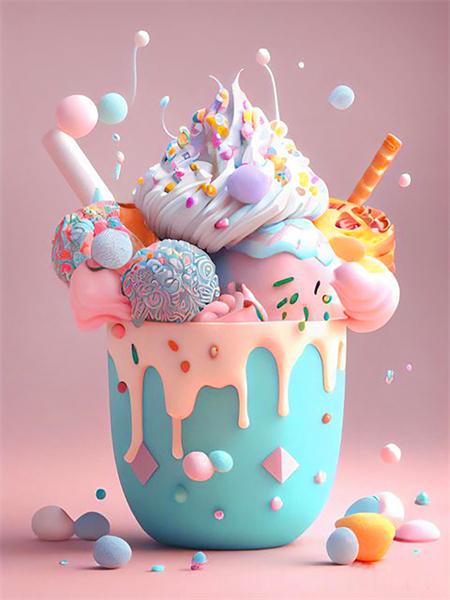 Diamond Painting Sammlung Kuchenbecher Voll Quadratisch/rund Stickerei Essen Landschaft Mosaik 5d DIY Heimdeko