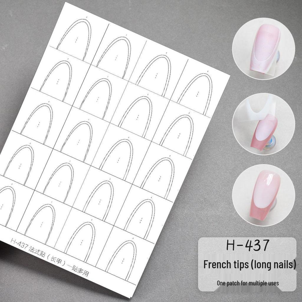 Clear French Nail Art Stickers: Hollow Spray Template & Two-in-One Design, Adheres Well Without Lifting