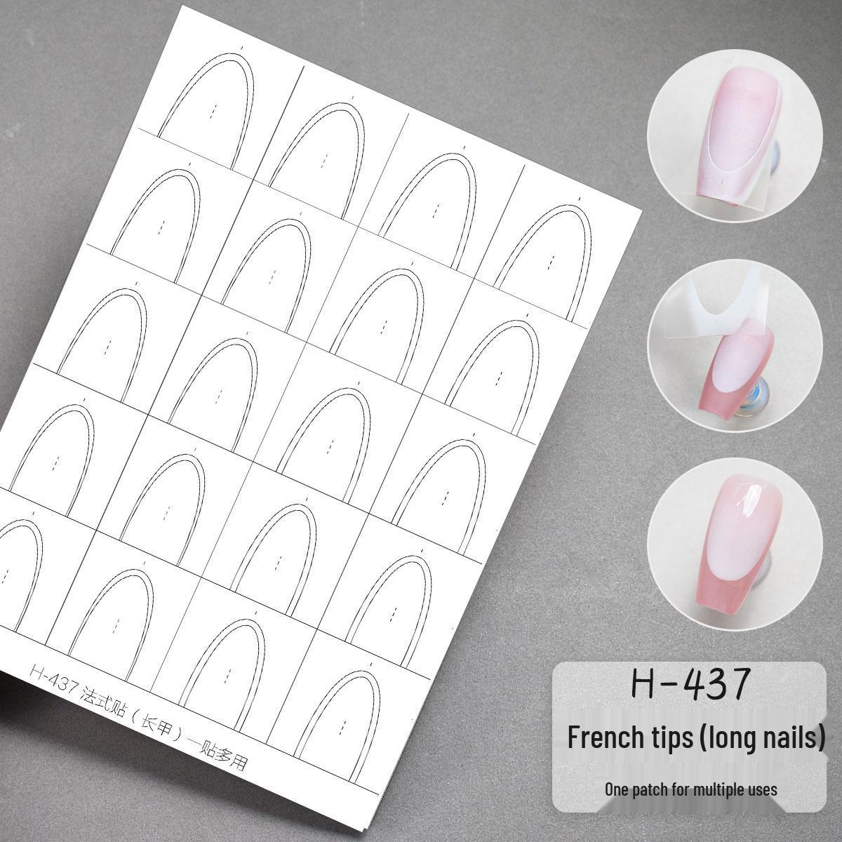 Flower Principal French Sticker Nail Art - Transparent Hollow Curve Design