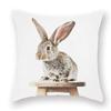 Decorative Pillowcase Cute Gray Rabbit on White Background Decorative Pillow Cover Bedroom Sofa Square