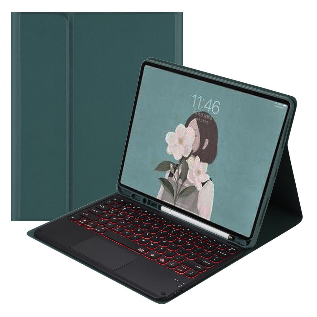 Round Cap Touch Backlit Bluetooth Keyboard & Protective Leather Case for Samsung Tab A9 PLUS S9 FE