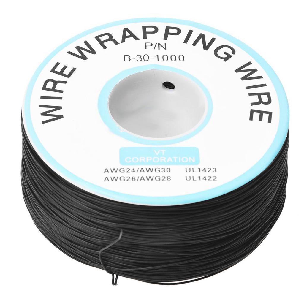 Filo di rame 1 rotolo Filo di rame Cavo 30AWG Cavo di rame Filo di rame avvolgente Diametro del nucleo 0,25 mm Nero