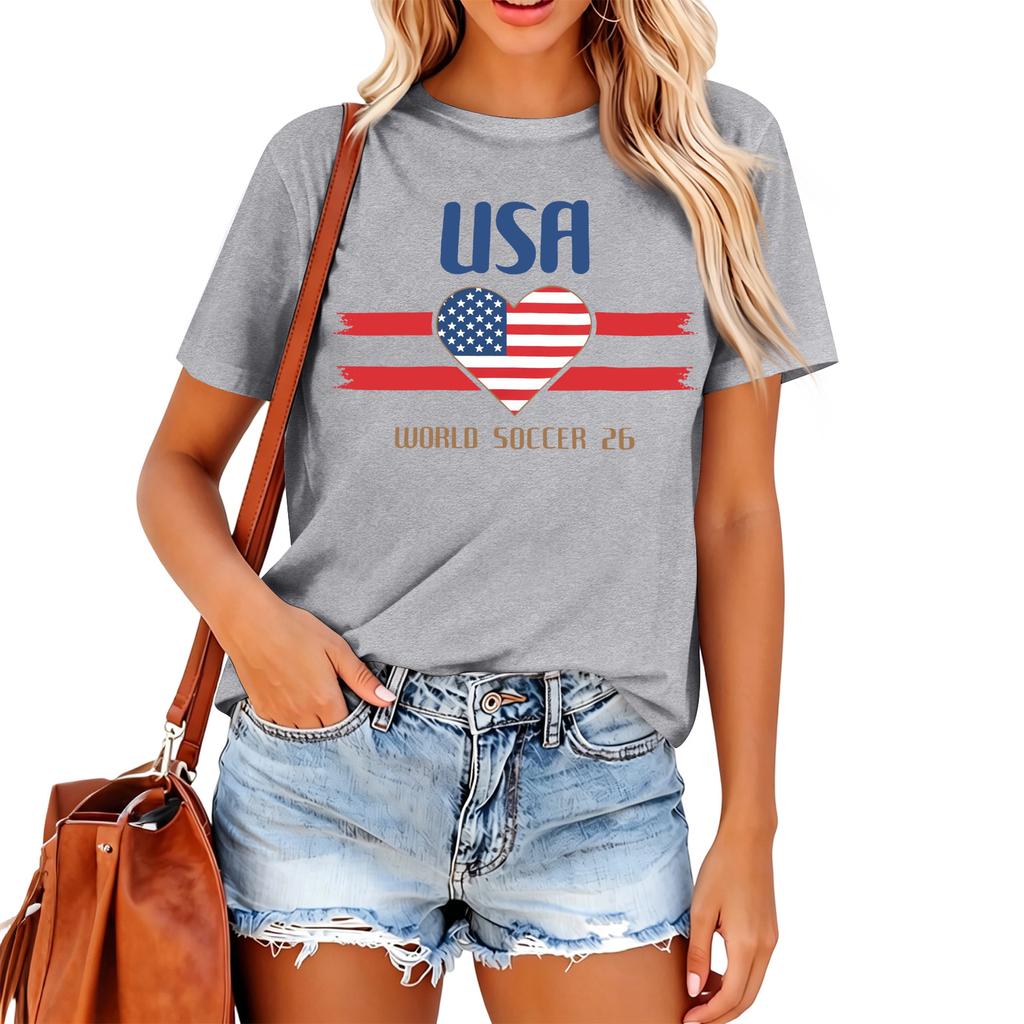 Women's Casual Letter Print Short Sleeve T-Shirt for Everyday Wear