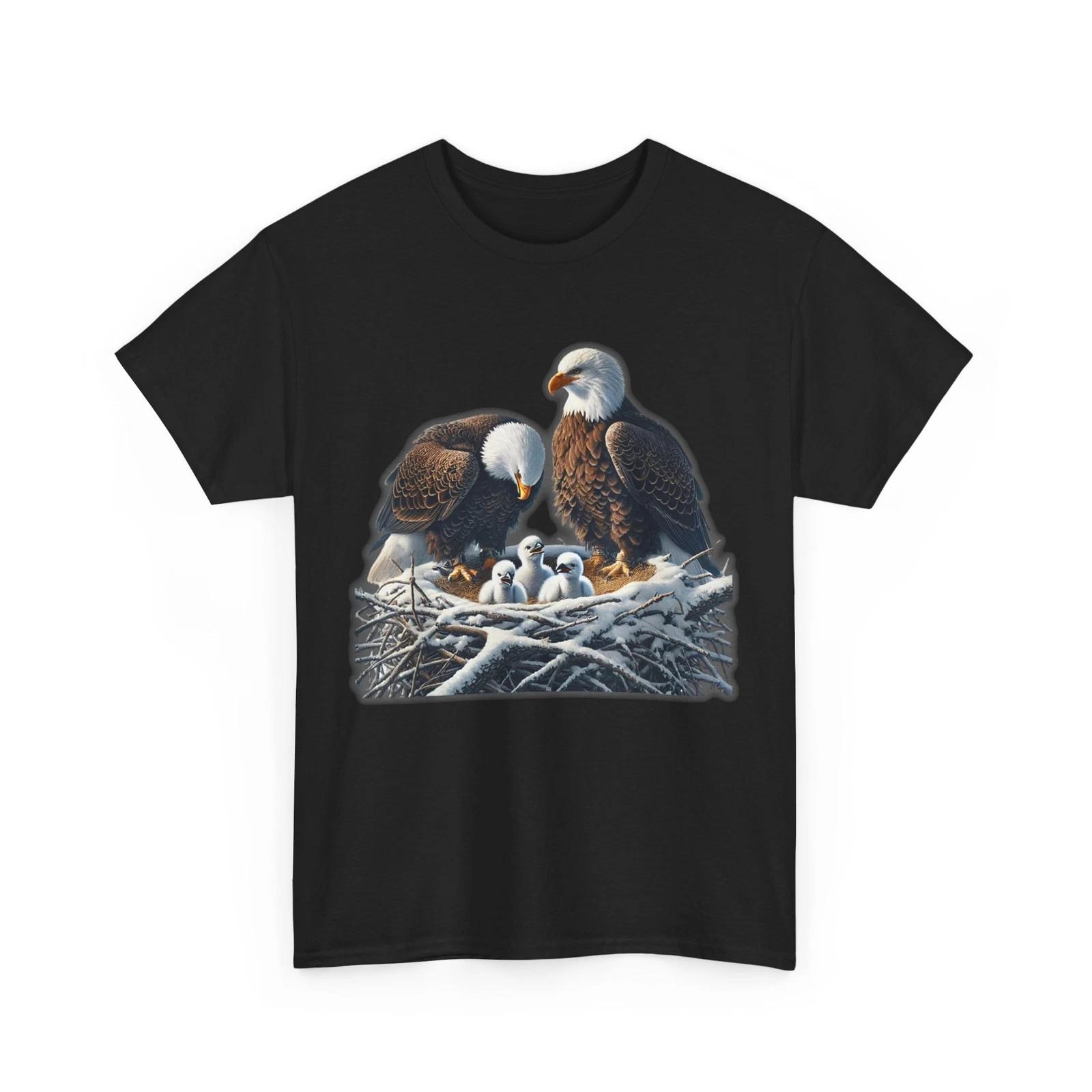 Bald Eagle Dad Mom Three Eaglet T shirt, Bald Eagle Family Women Men T shirt L