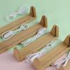 Wooden U-shaped LED Light Base Pedestal with USB-Cable Warm Light Lighted Stand