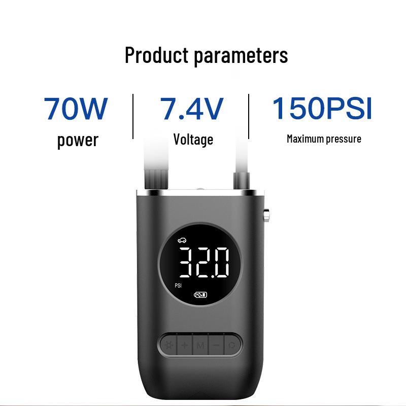 Portable Mini Electric Tire Inflator with Wireless Charging