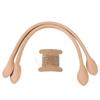 2pcs Leather Genuine Leather Bag Straps Black Beige Leather Purse Handles Brownish Yellow Replacement Handles Bag Straps Handle