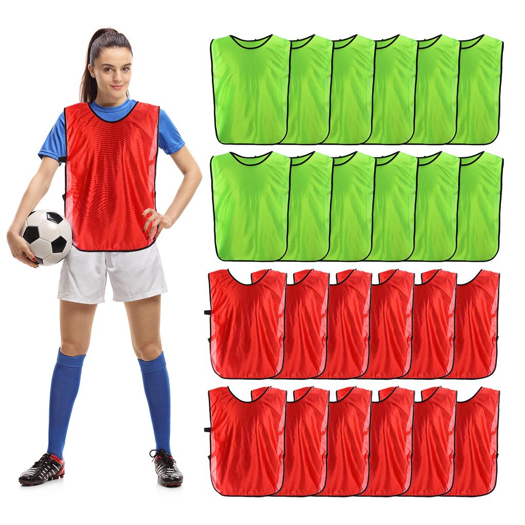 Scrimmage Vest 24pcs Soccer Pennies Soccer Jersey Training Vests Team Sports Pinnies Youth Football Practice Jerseys for Adults