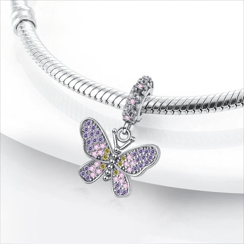 New Inoriginal Copper Variegated Exquisite Butterfly Series Charm Fit Bracelet Necklace Diy Women Jewelry Gift