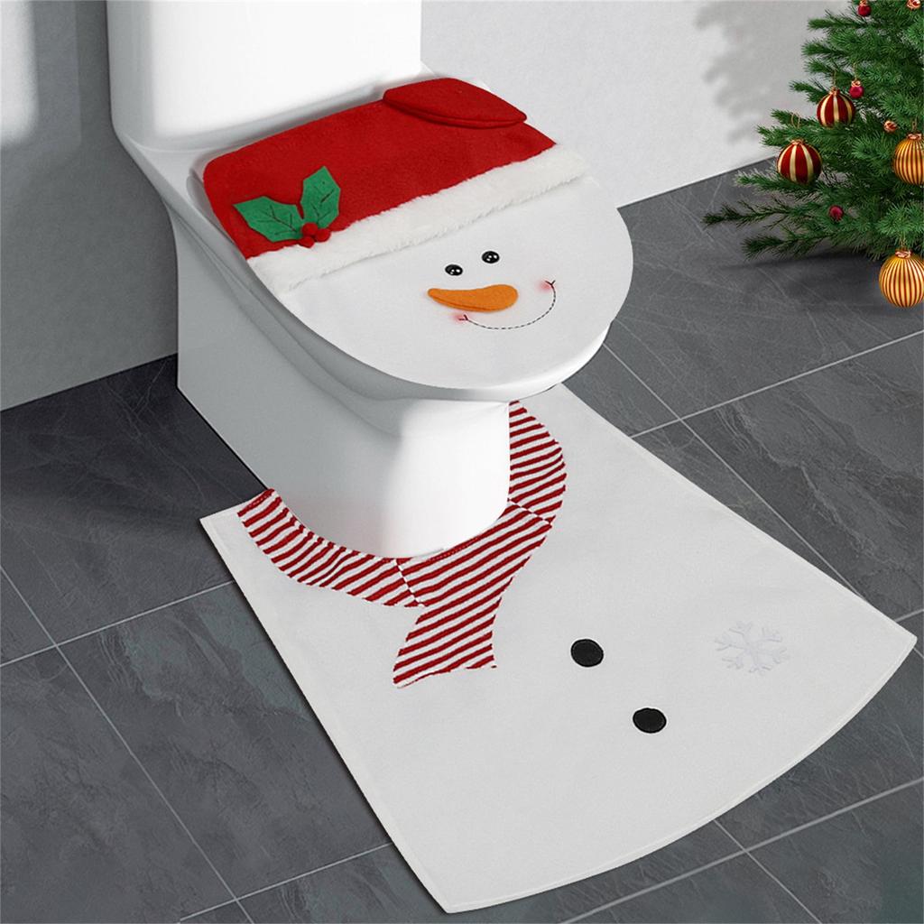 Santa Snowman Elk Toilet Two-piece Set