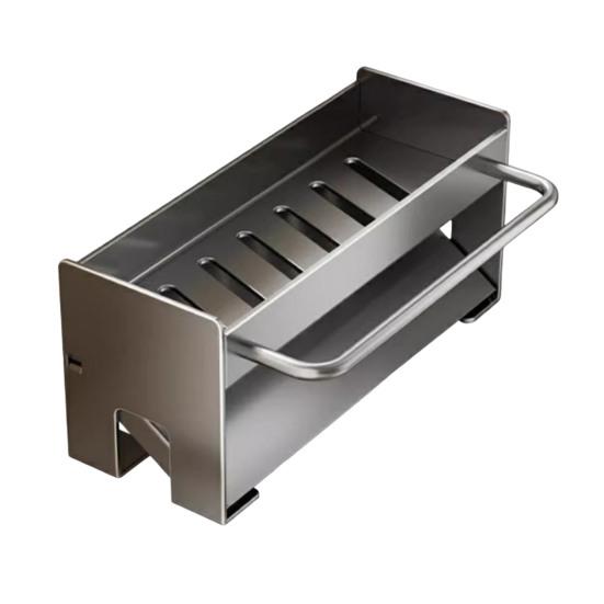 Draining Rack Kitchen Sink Organizer Anti-Rust Carbon Steel Structure Self-Draining Design Towel Rack Sponges Soap Detergent Bottle Holder