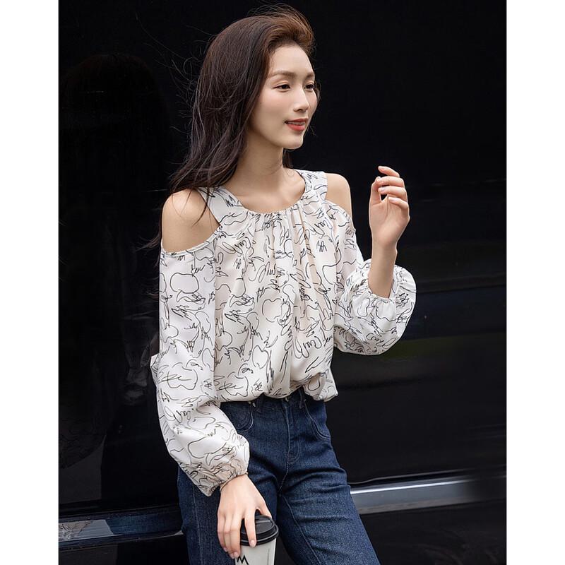 Блузка Demana в корейском стиле с открытыми плечами L