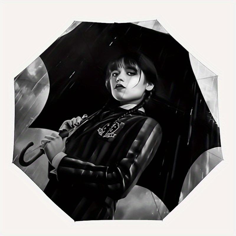 

1pc Wednesday Automatic Umbrella 8-Bone Design Compact Gear for Outdoor Travel, Perfect Gift for Friends yy250821107