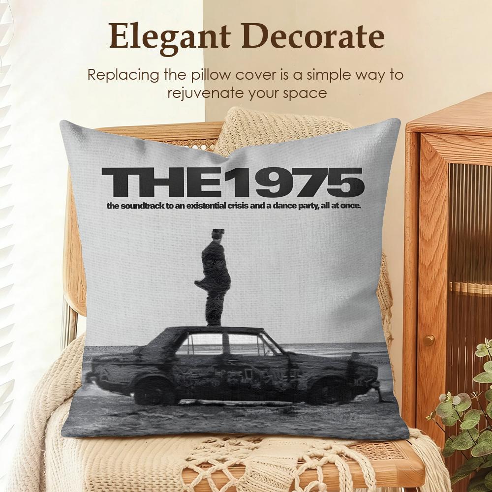 Band TThe Cushion Cover Natural Linen Organic Fabric DoubleSided Printing Sofa Home Decor Gift Pillow Case