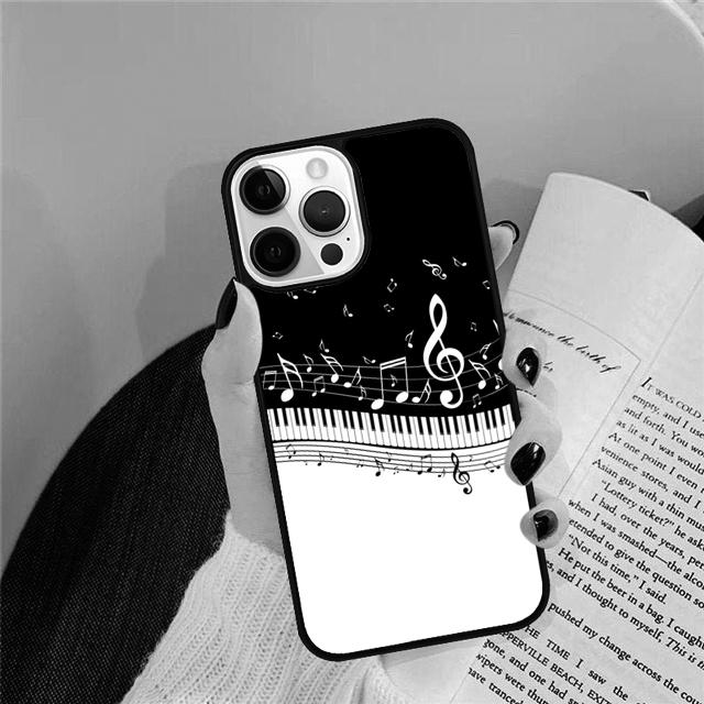 Music Piano Key Phone Case Cover For iPhone 17 Air 15 16 14 13 12 Pro Max 11 Pro Max Plus Coque Shell