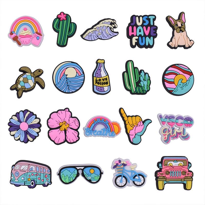 19Pcs Cool Style Series PVC Shoe Charms for Shoe Decorations