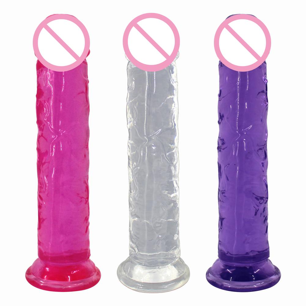 Soft Jelly Dildo Realistic Penis Dick Přísavka Masturbátor Anální Vagina Bod G Sexuální hračky pro dospělé