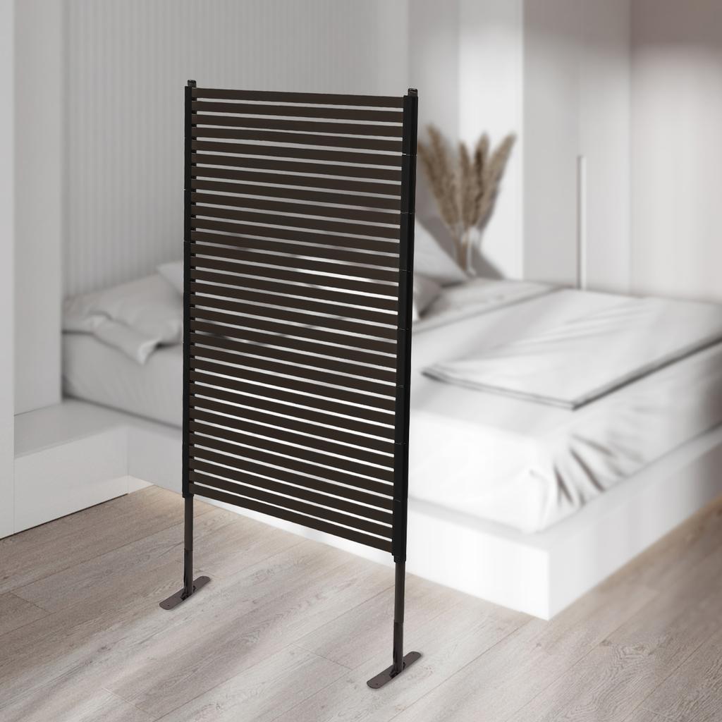 Privacy Screen with Stand, 3x5 Ft Garden Patio Partition, Decorative Backyard Fence Panel, Brown Windproof Room Divider, 1 Pack