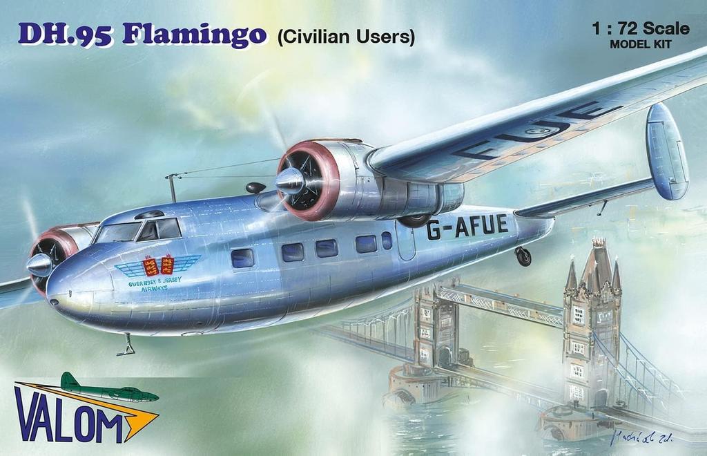 VALOM 1/72 Scale British de Havilland DH.95 Flamingo Twin-Engine Passenger Aircraft, Civilian Specification, Plastic Model Kit CV72156