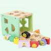 New Children's Wooden Multifunctional Thirteen-hole Intelligence Box/1-3-5 Years Old Shape Matching Building Blocks Early Education Educational Toys
