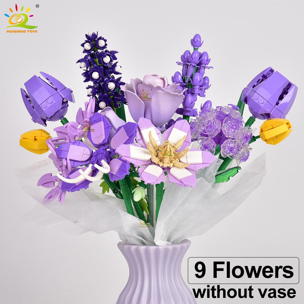 Non-Toxic Moc Flower Model Building Block Set Diy Eternal Bouquet Bricks Kit Toy For Children Home Desk Decoration Xmas Gift