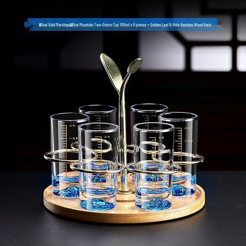 Qiuqiao Gold-Rimmed Borosilicate Baijiu Shot Glass Set Standard