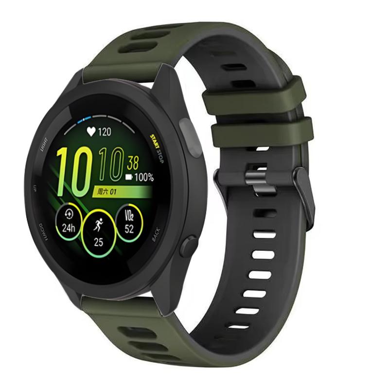 20mm 22mm Two-color Silicone Strap For Garmin Forerunner 265 165 55 965 955 255 570 970 Bracelet Wristband Garmin Venu 4/3 Belt