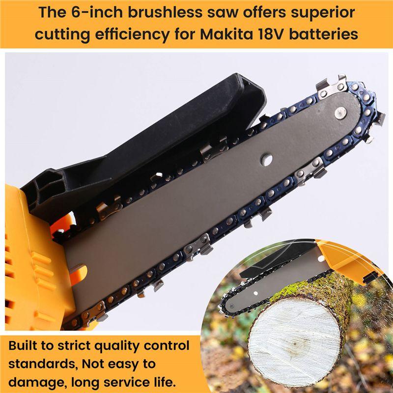 A20F-6Inch Brushless Chainsaw For 18/20V Battery Cordless Electric Chain Saw Woodworking Cutter Pruning Power Tools