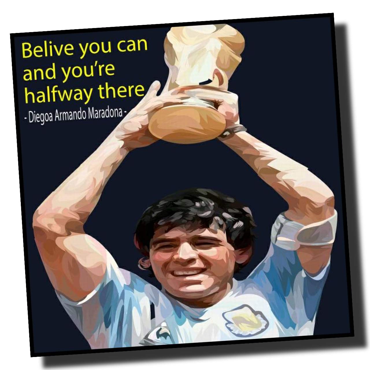

Diego Maradona, Argentina National Team, Design B, International Football Art Panel, Wooden Wall Hanging, Interior Poster (26*26cm, Art Panel Only)