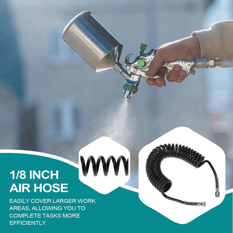 Coiled Air Hose Joint protection spring design Effectively prevent bending damage Air Tool Explosionproof and pressure-resistant