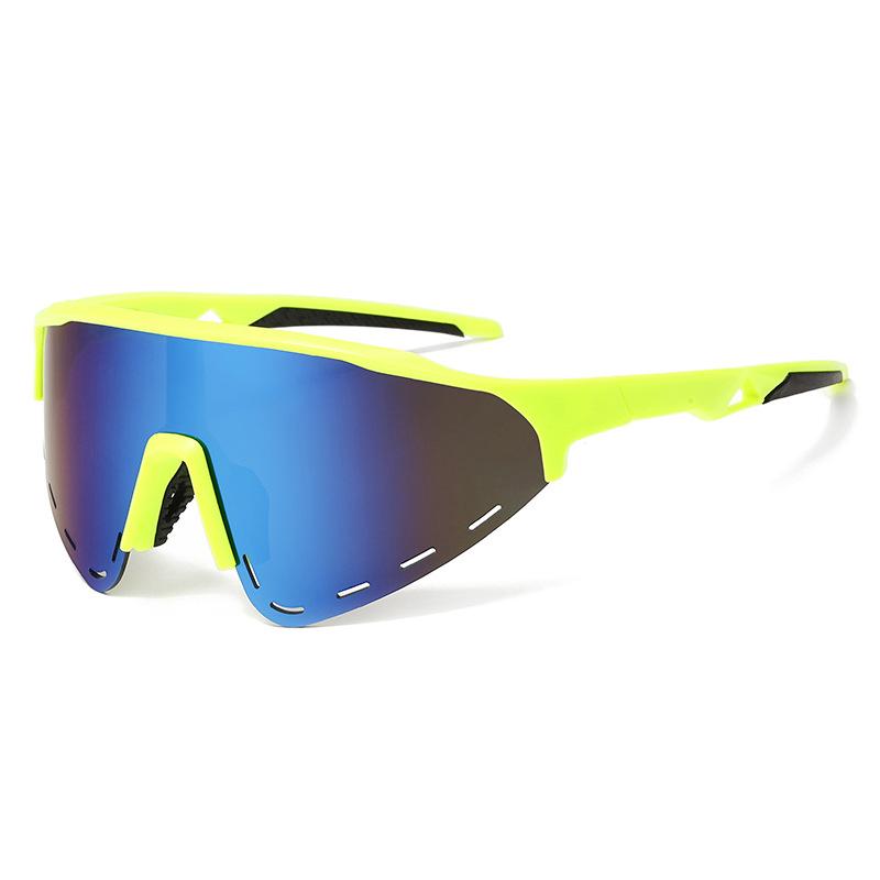2024 Cross Border Spot New One-piece Large Frame Outdoor Cycling Glasses Colorful Windproof Sunglasses Sun Shading