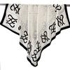 Cream Scarf with Black Monogram 90X90 - Retro Elegance
